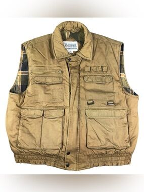 Vintage Windbreaker Vest Flannel Lined Men’s Size XL Full Zip Outdoor Hunting